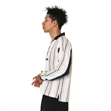 Black Out グラフィック ポロロングスリーブシャツ