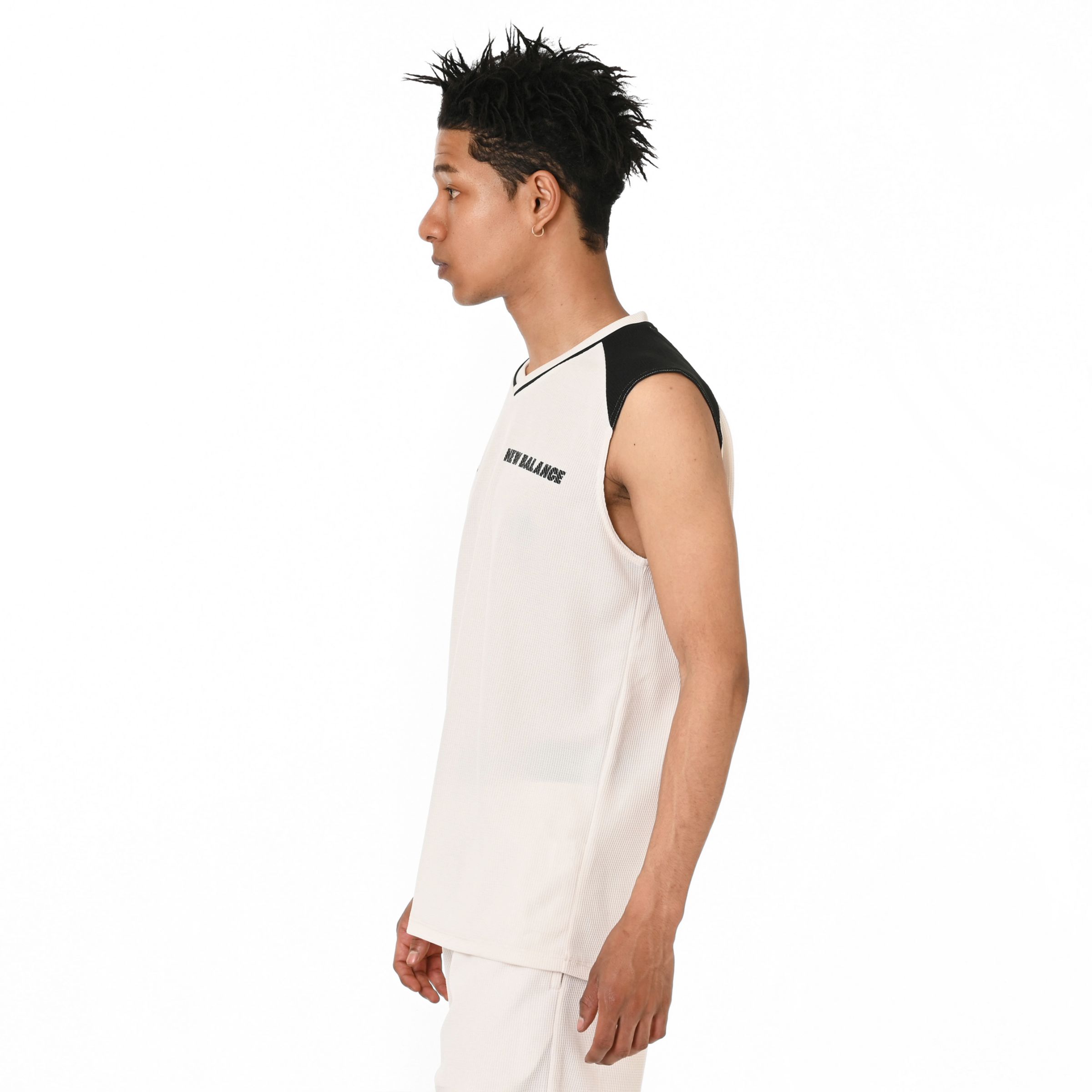 Black Out ポリワッフルノースリーブシャツ