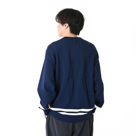 ラインニットプルオーバー, NB NAVY, AMT55682NNY