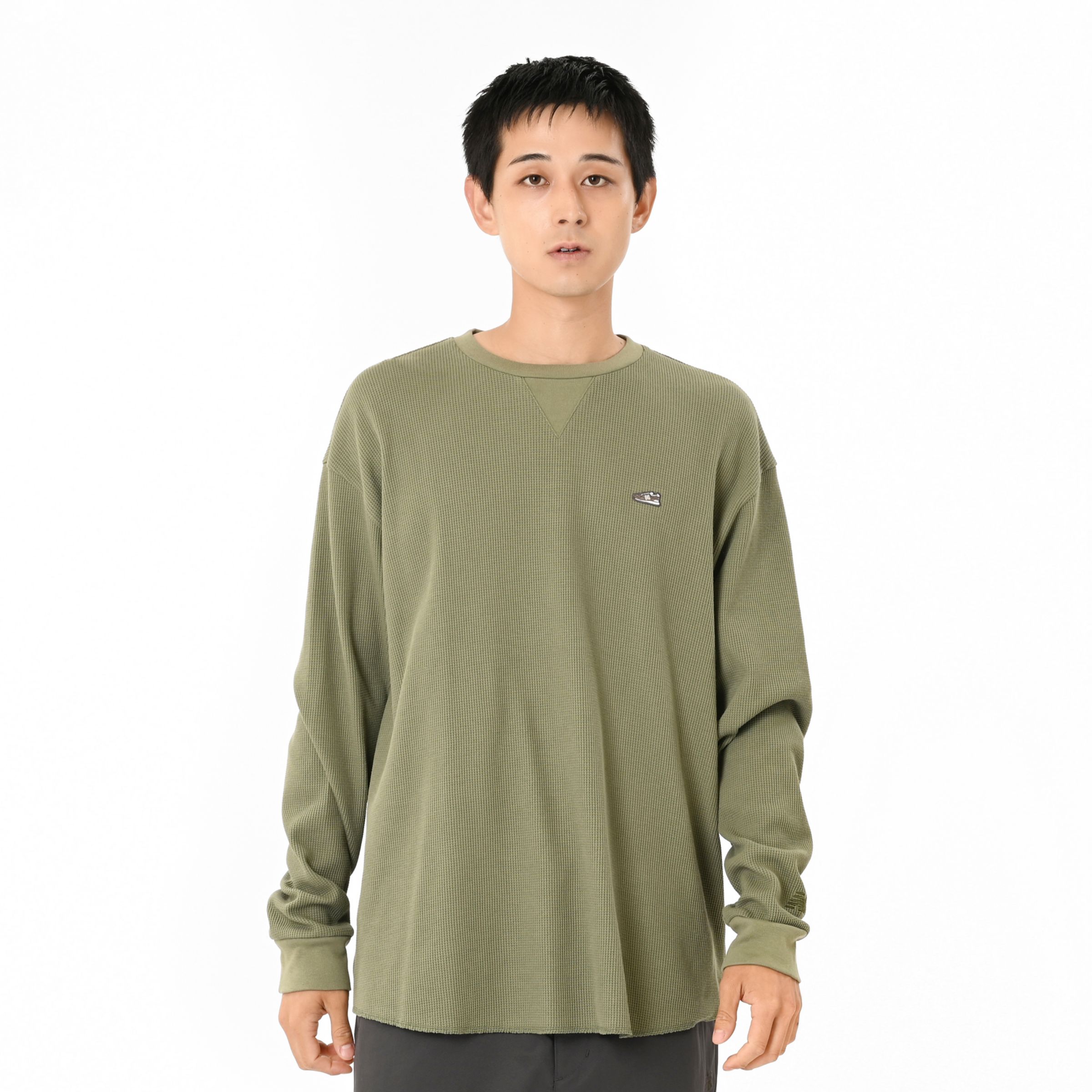 シューパッチワッフルロングスリーブ