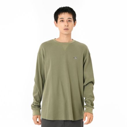 シューパッチワッフルロングスリーブ, DARK OLIVINE, AMT55692DEK