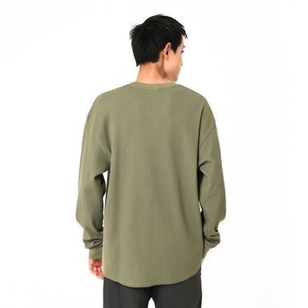 シューパッチワッフルロングスリーブ, DARK OLIVINE, AMT55692DEK