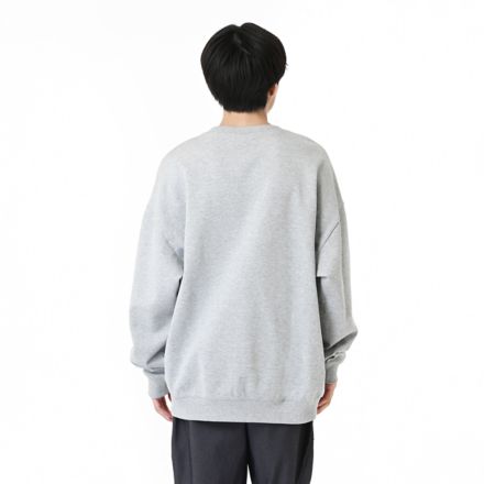 NB刺繍ダブルフェイスクルー, ATHLETIC GREY HEATHER, AMT55693AGT