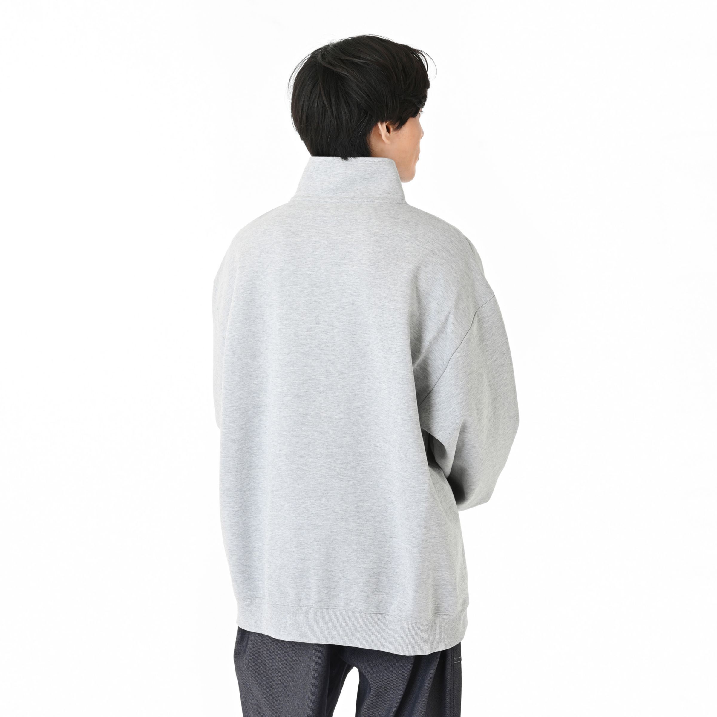 NB刺繍ダブルフェイスハーフジップ