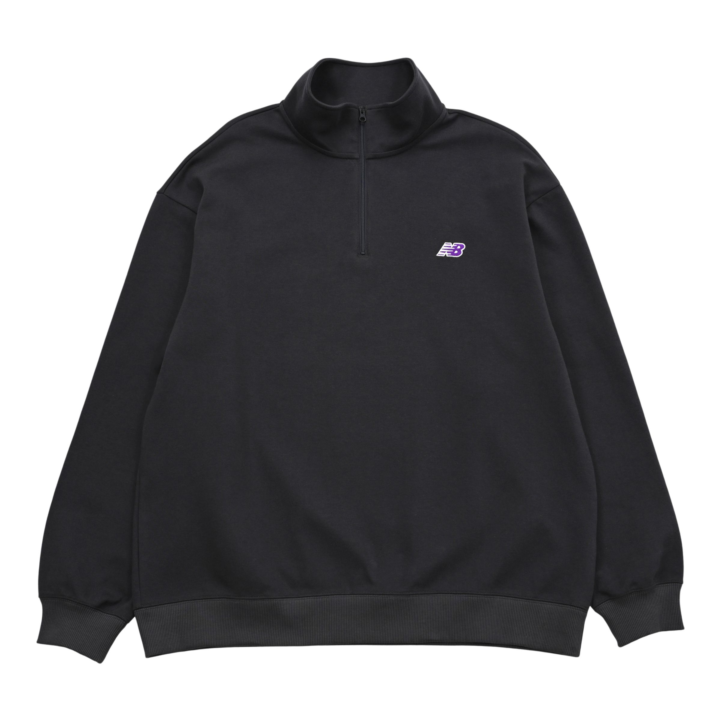NB刺繍ダブルフェイスハーフジップ