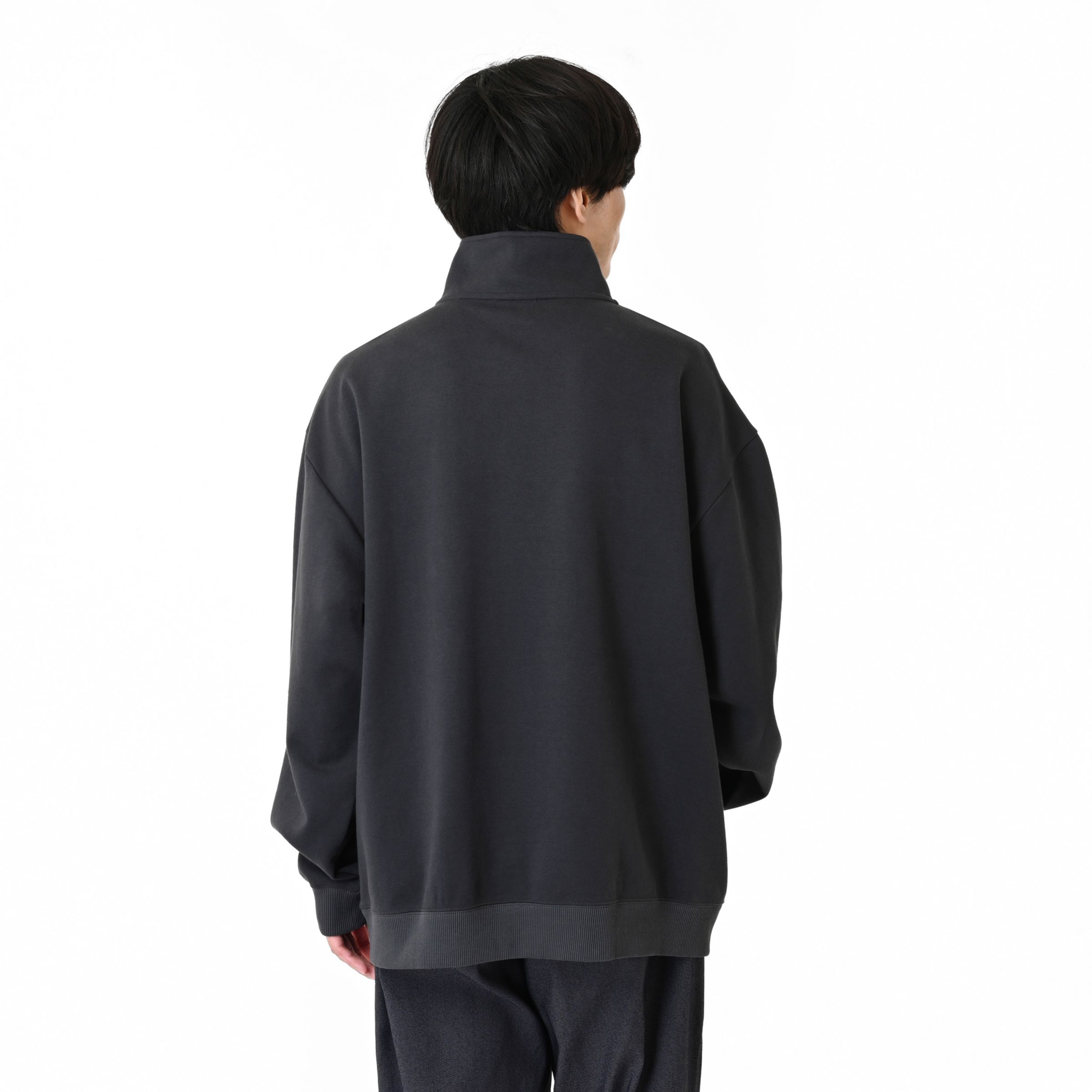 NB刺繍ダブルフェイスハーフジップ