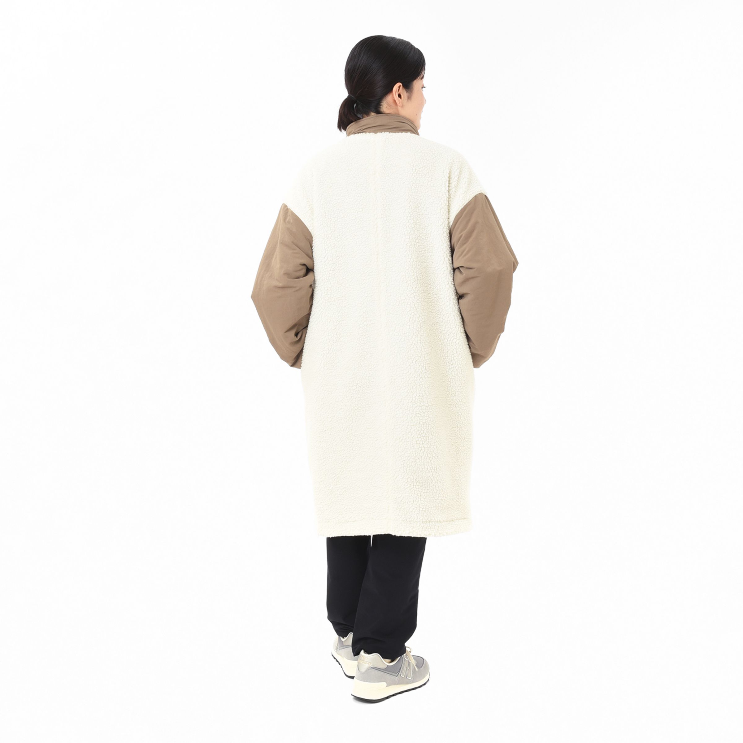 リバーシブルボアロングジャケット