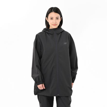 Woven Long Hooded Jacket, BLACK CEMENT, AWJ55163BLK