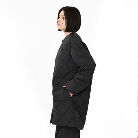 キルティングロングジャケット