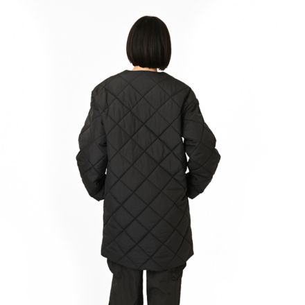 キルティングロングジャケット, BLACK CEMENT, AWJ55701BLK