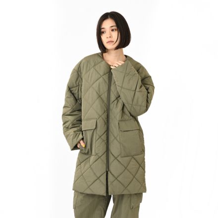 キルティングロングジャケット, DARK OLIVINE, AWJ55701DEK