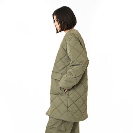 キルティングロングジャケット