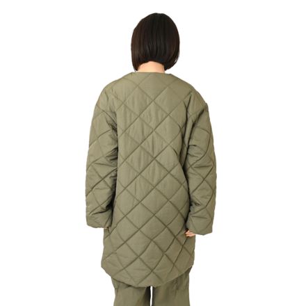 キルティングロングジャケット, DARK OLIVINE, AWJ55701DEK