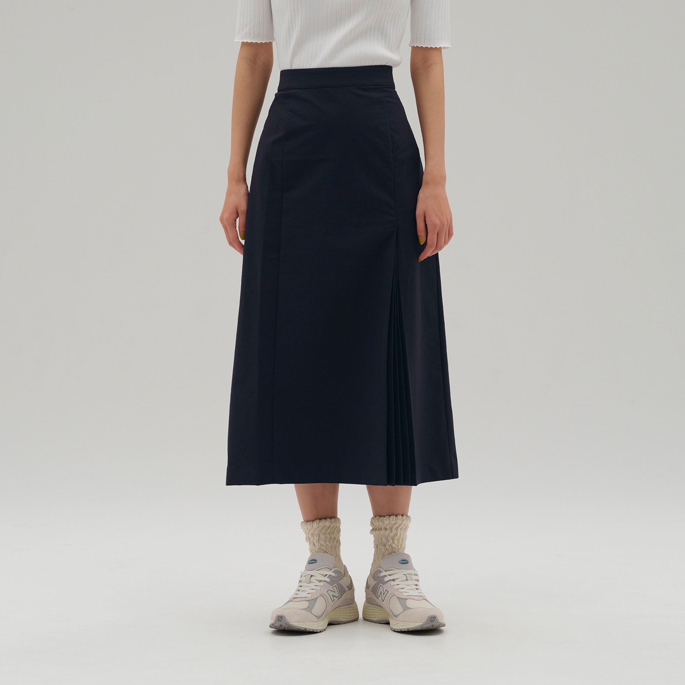 ��30%OFF�ۥ�ǥ����� MET24 Straight Pleats Skirt �� (S - L) ��������/���ԡ���