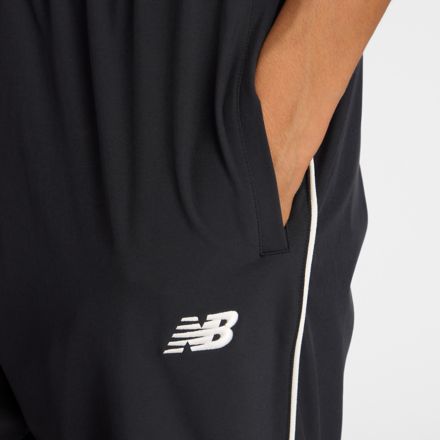 ウーブントラックパンツ 裏トリコット起毛(テーパード), BLACK, AWP53171BK