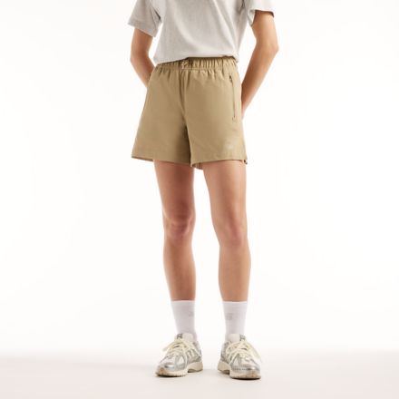 NBX Shifted Sinched Woven Shorts, STONEWARE, AWS52356SOT