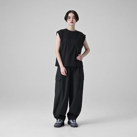 MET24 French Sleeve 圓領上衣, 黑水泥, AWT55001BLK