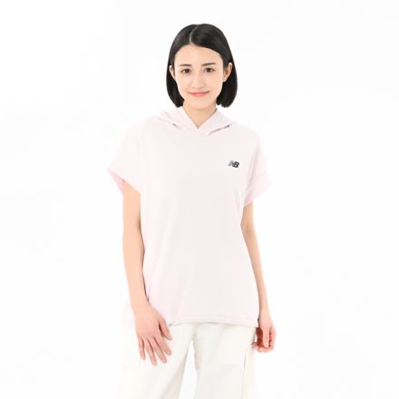 スウェットショートスリーブフーディー, PINK GRANITE, AWT55166PTG