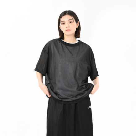 Mesh Short Sleeve T-Shirt, BLACK, AWT55174BK