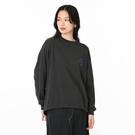 クロップドロングスリーブTシャツ, BLACK CEMENT, AWT55654BLK