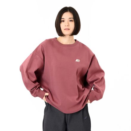 NB刺繍ダブルフェイスプルオーバー, WASHED BURGUNDY, AWT55693WAD