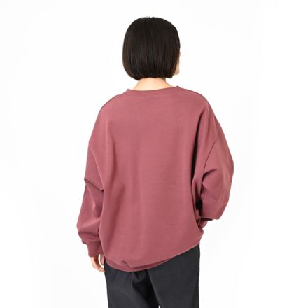 NB刺繍ダブルフェイスプルオーバー, WASHED BURGUNDY, AWT55693WAD