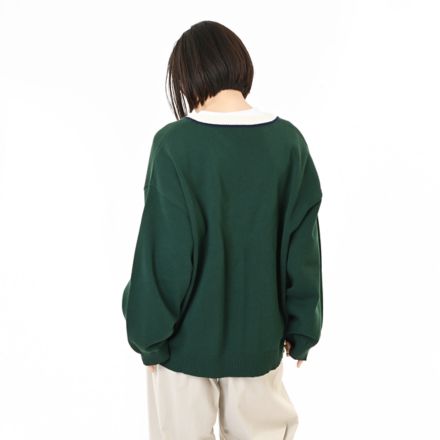 ラインニットカーディガン, NIGHTWATCH GREEN, AWT55705NWG