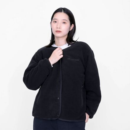 フリースカーディガン, BLACK, AWT55739BK