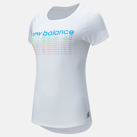 New Balance Printed Accelerate Short Sleeve V2, AWT91137WT image number null