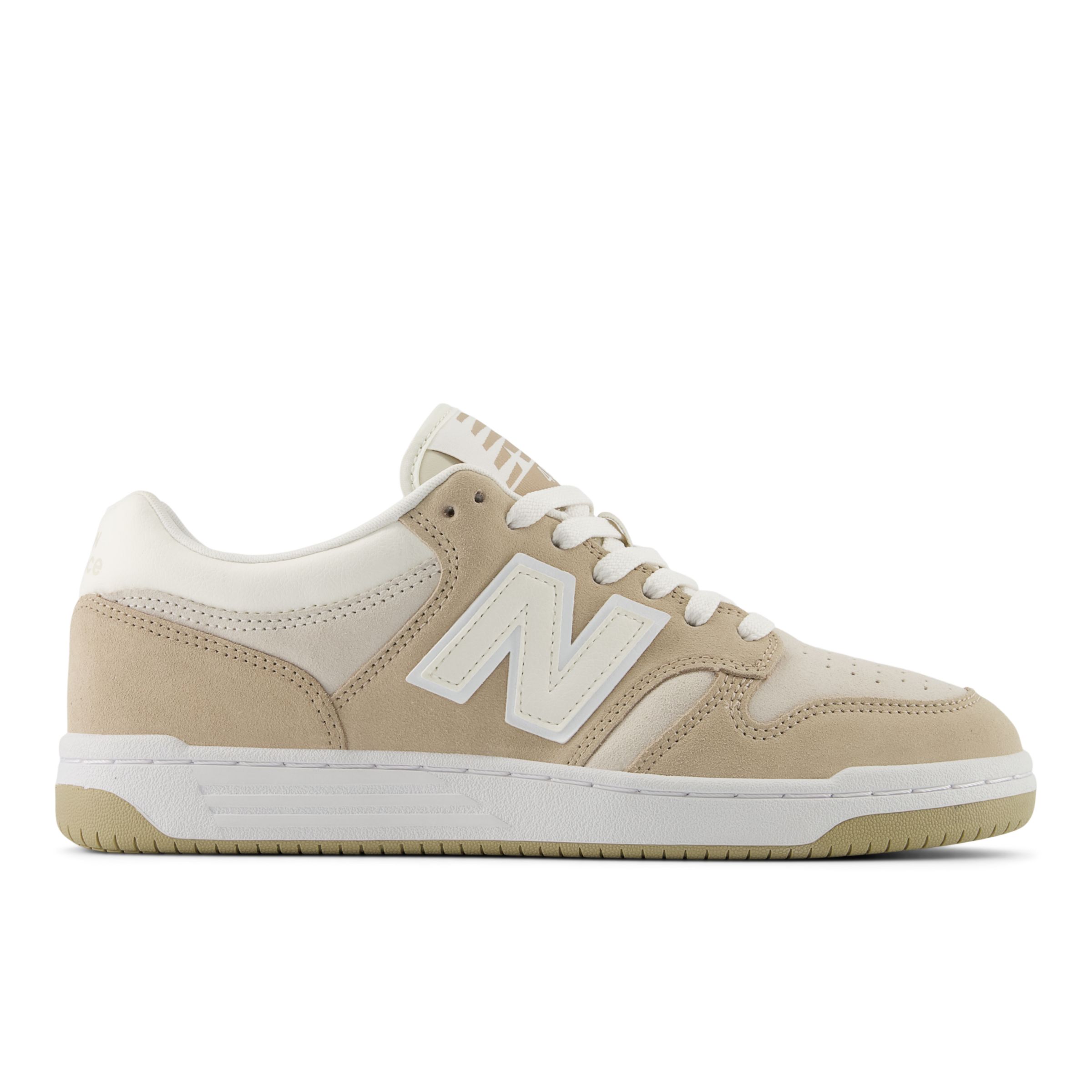 New Balance Men's 480 in Brown/Beige/White Leather, size 3.5