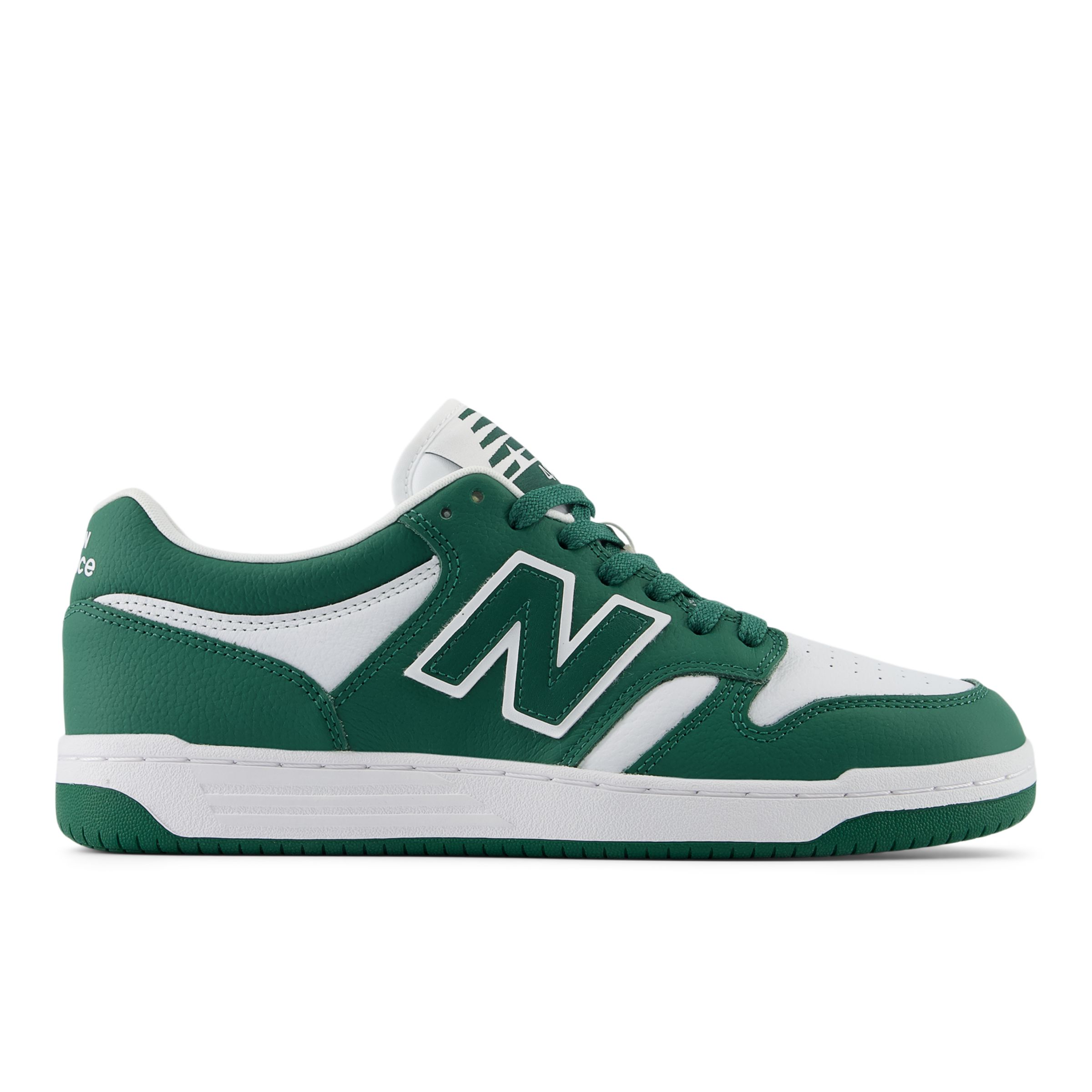 New Balance Men's 480 in Green/White Leather, size 3.5