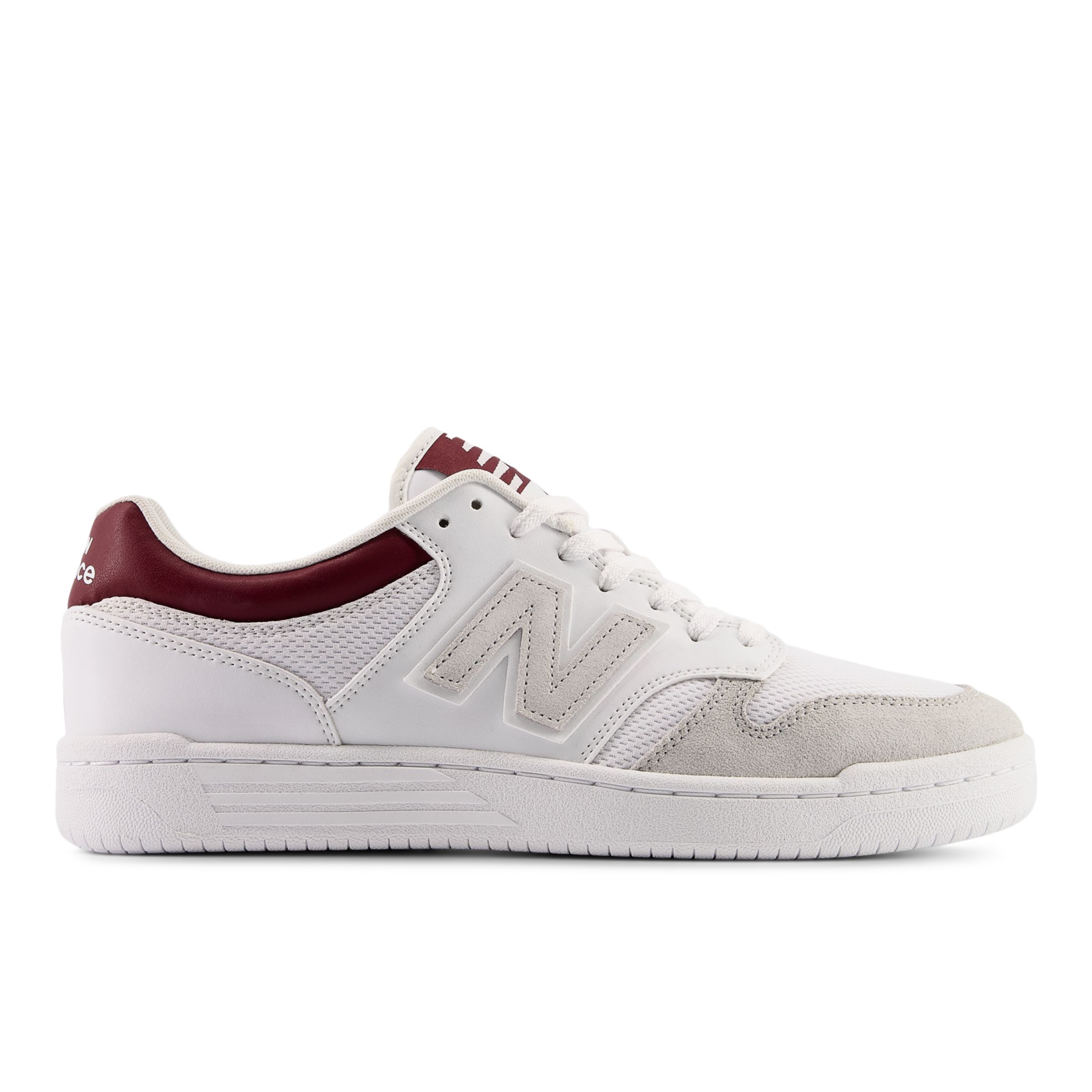 

New Balance Homme 480 en Blanc/Rouge, Leather, Taille 42.5 Large