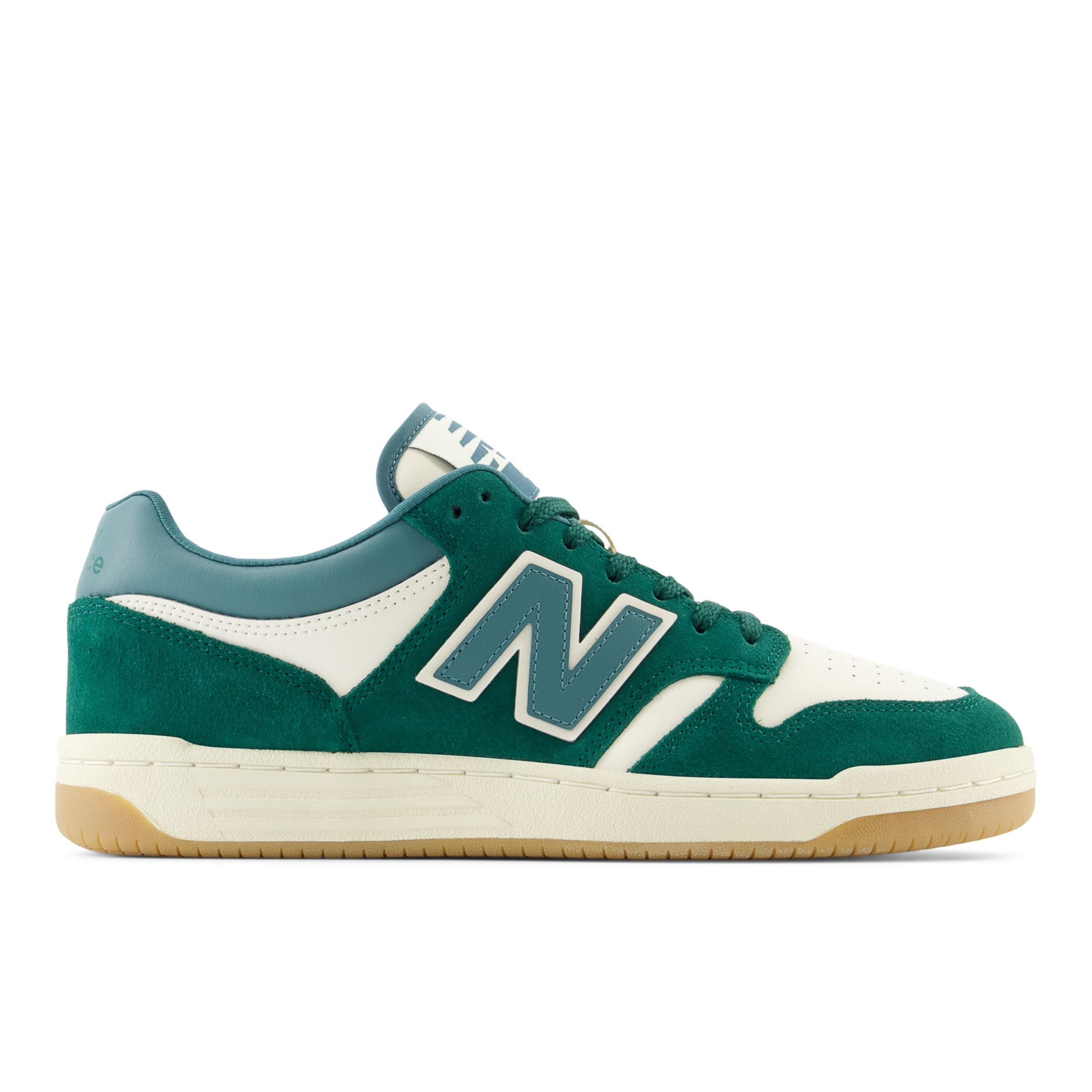 New Balance Unisex 480 in Green/Beige Leather, size 12.5