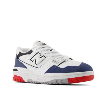 550 Low Top Unisex Sneakers | White/Red/Indigo - New Balance