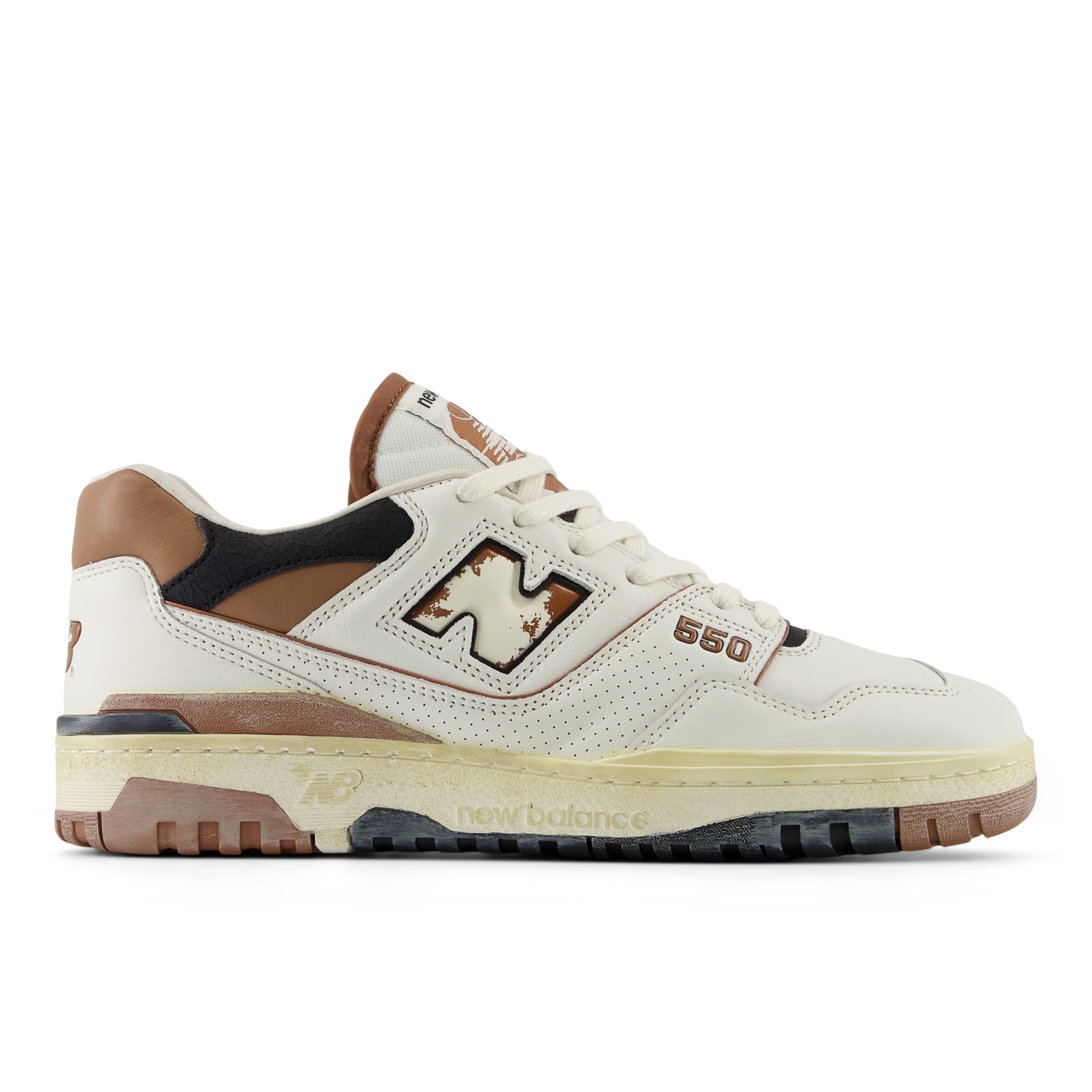 

New Balance Unisex 550 White/Brown/Black - White/Brown/Black