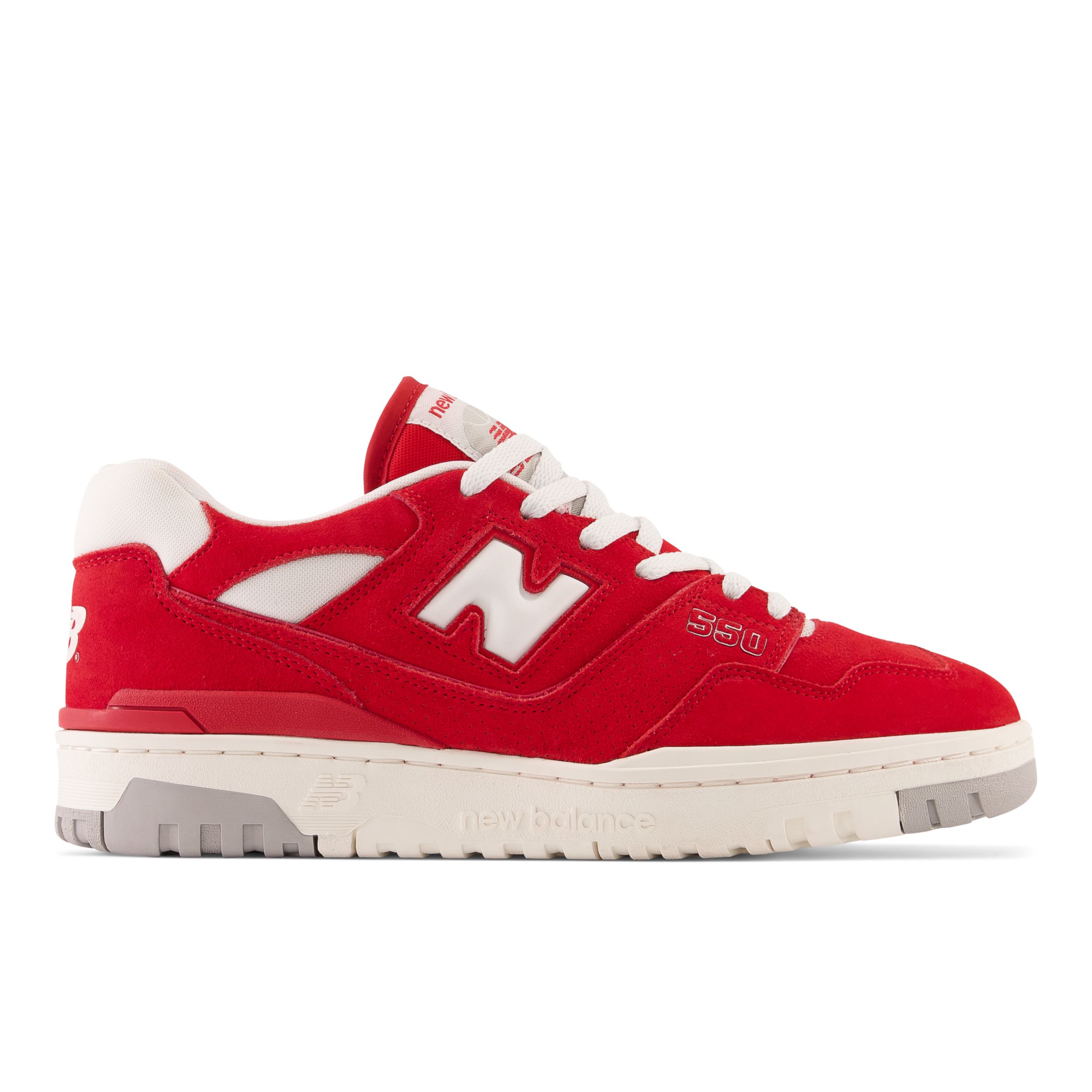 New Balance Men's 550 in Red/White/Grey Leather, size 8