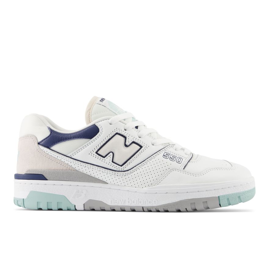 뉴발란스 Newbalance Unisex 550,White with Winter Fog and NB Navy