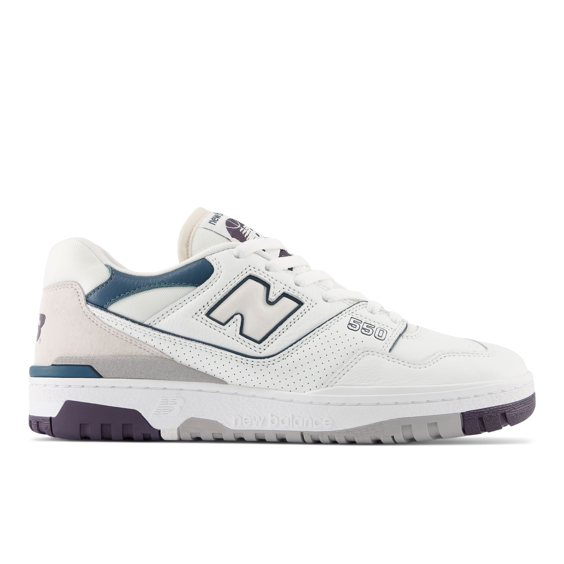 

New Balance Unisexe 550 en Blanc/Mauve/Bleu, Leather, Taille 45.5 Large