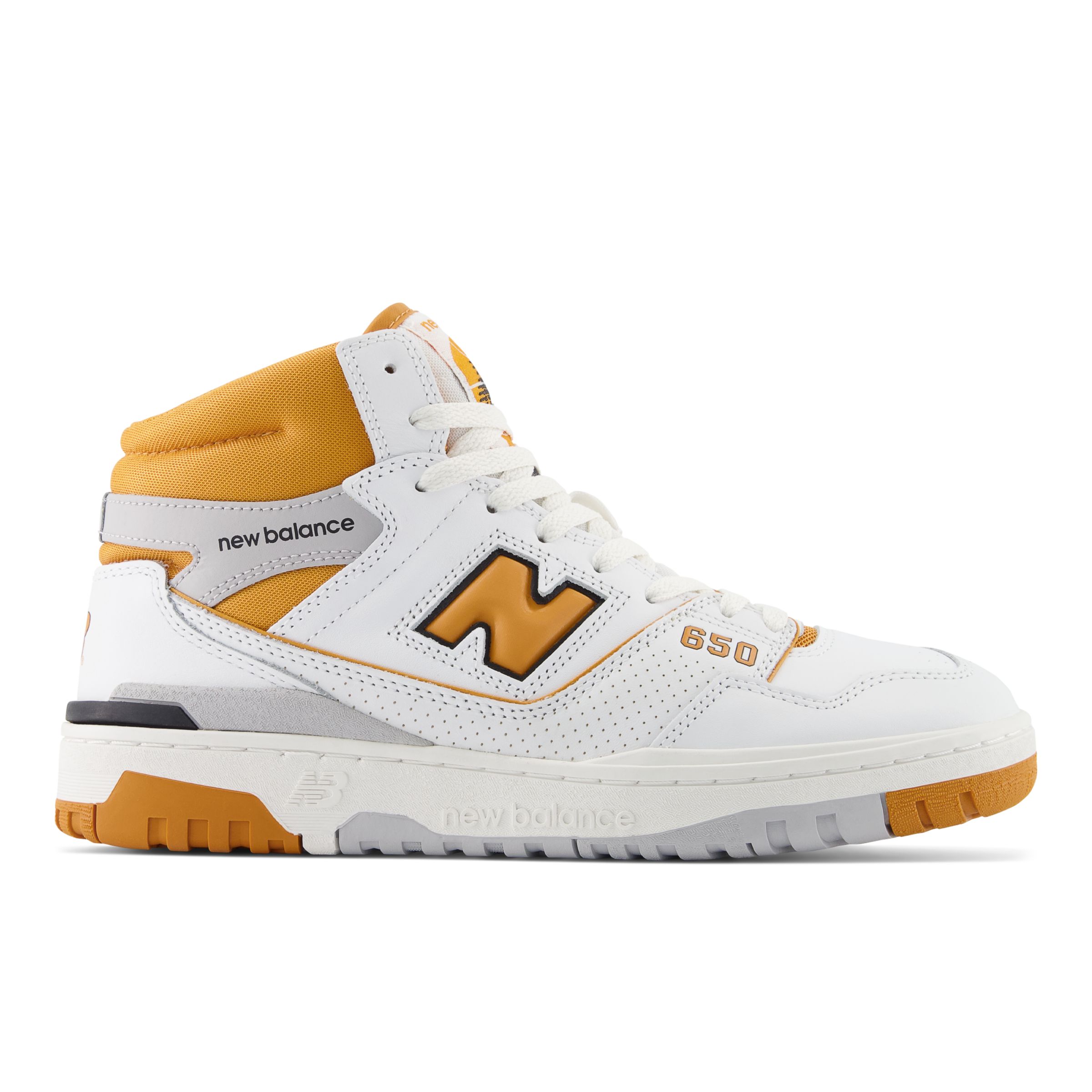 New Balance Men's 650 in White/Brown/Grey Leather, size 7