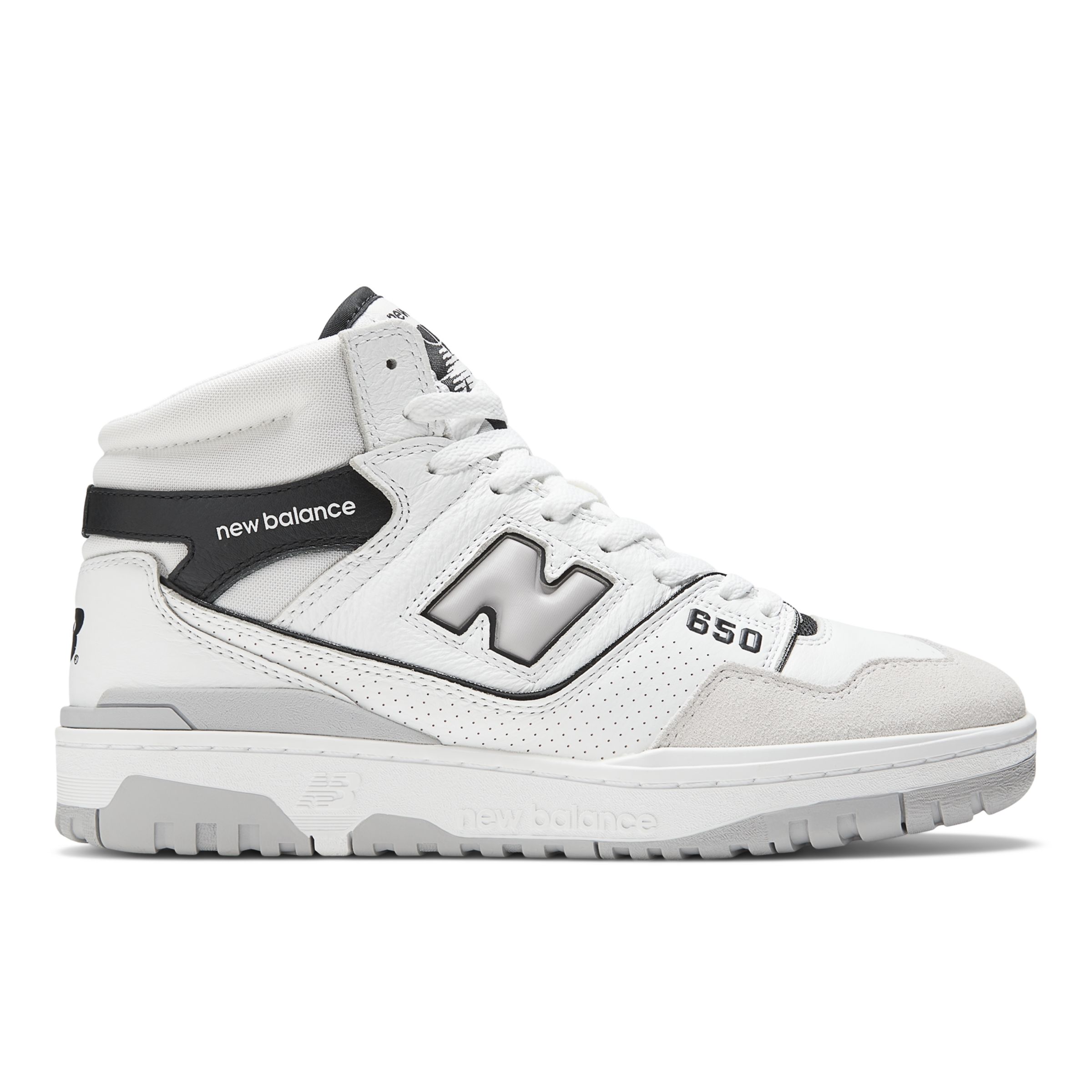 New Balance Men's 650 in White/Black/Beige Leather, size 6