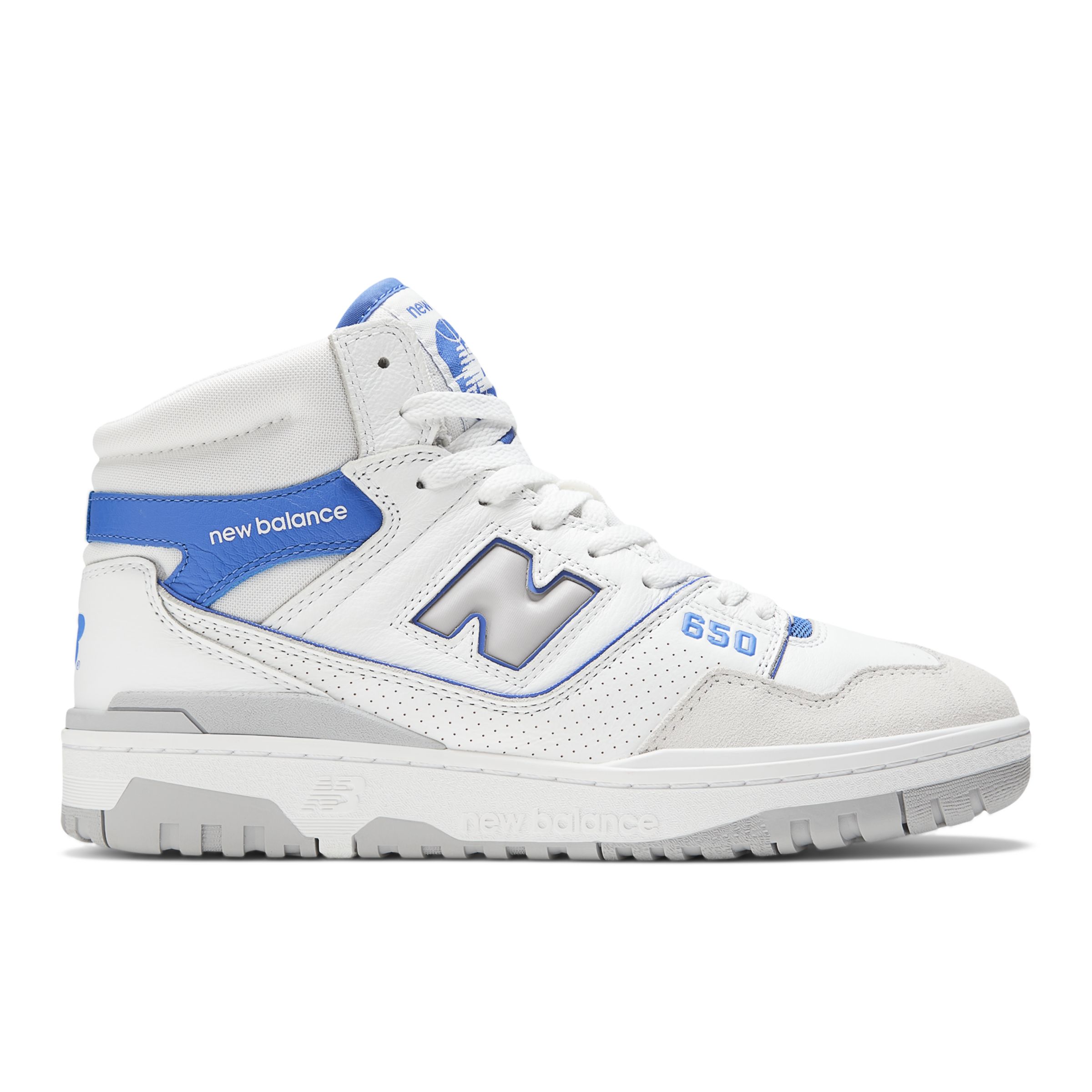 New Balance Men's 650 in White/Blue/Beige Leather, size 4