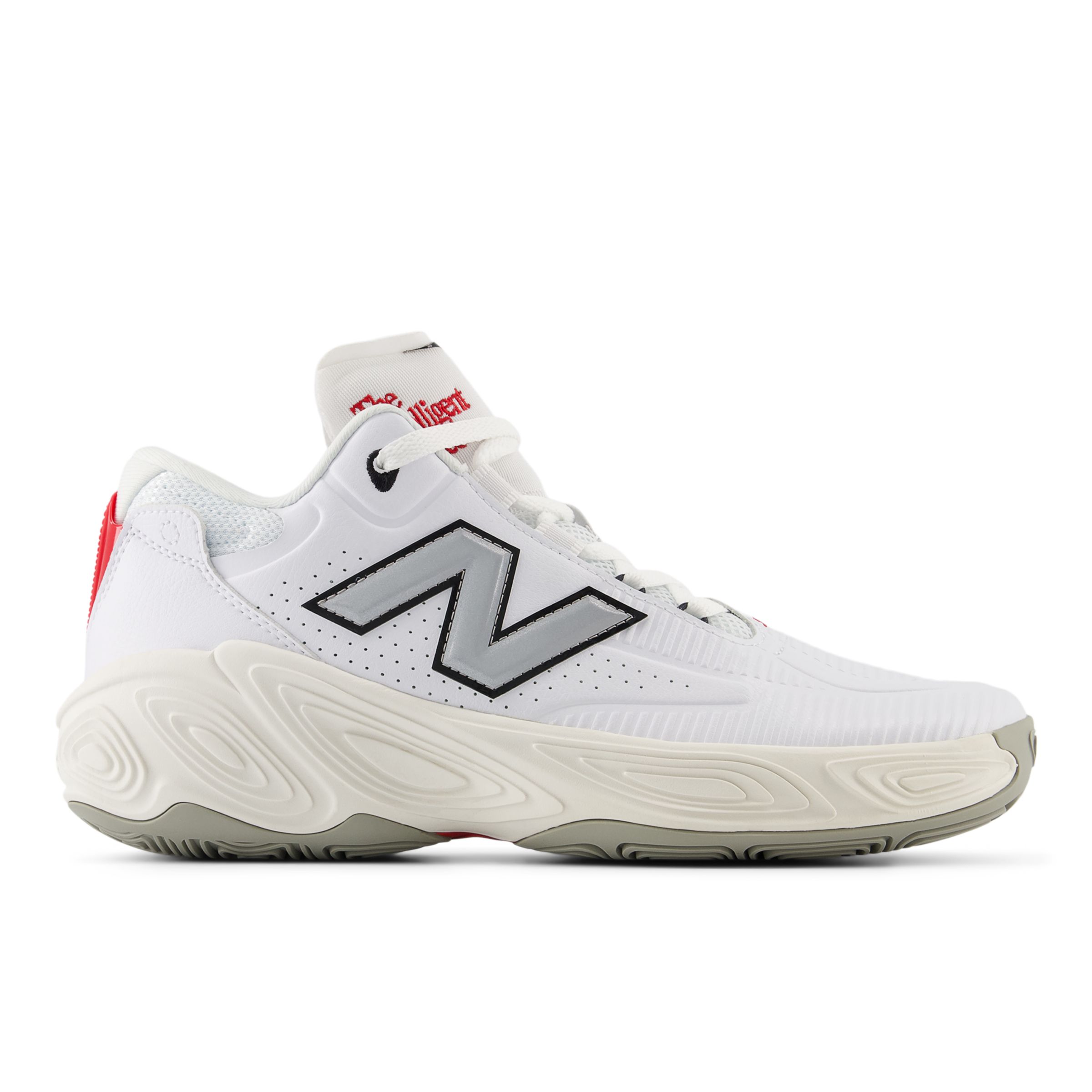 New Balance Unisex Fresh Foam BB v2 in White/Grey Synthetic, size 9