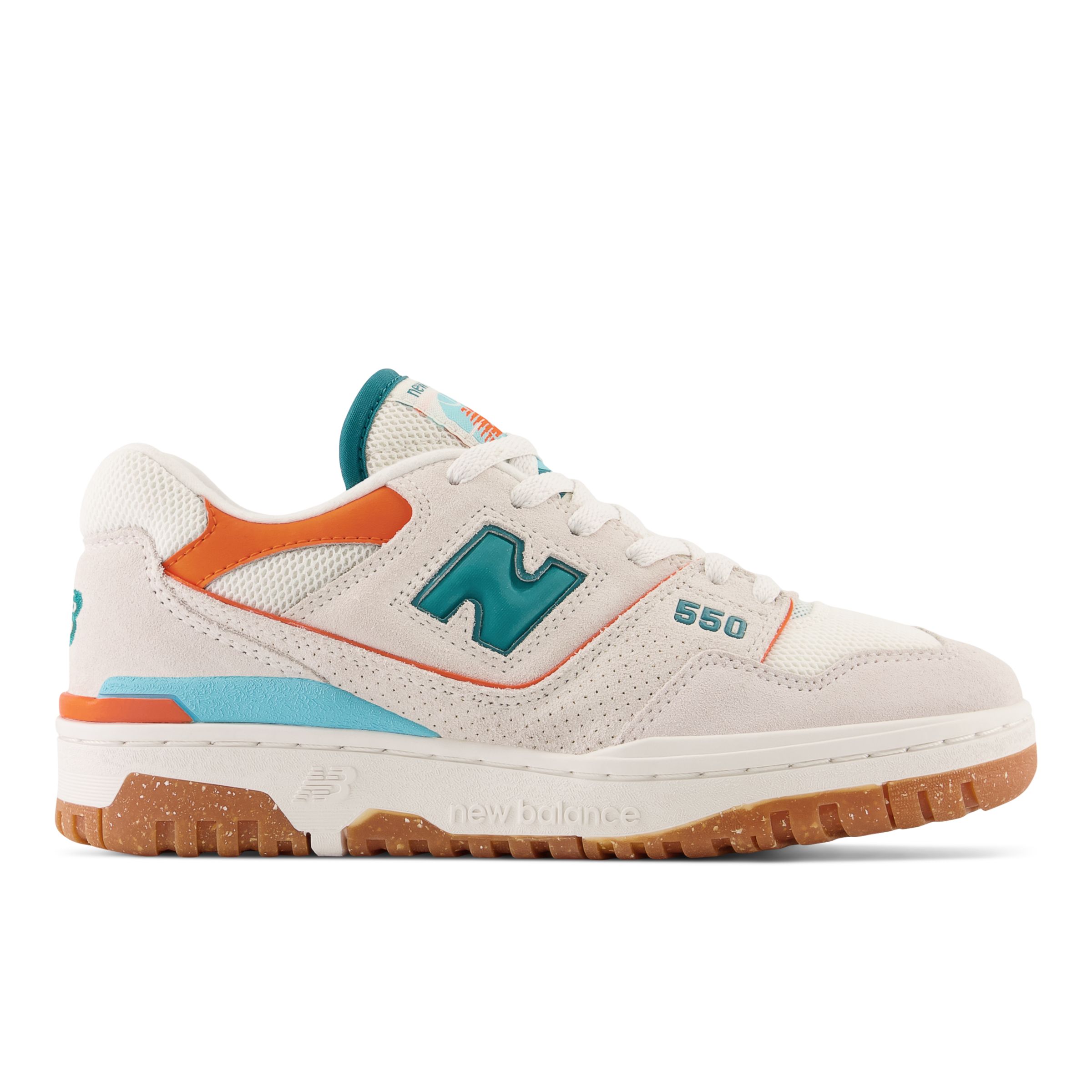 New Balance Bbw550da Low Top Womans Sneakers In White/green/orange
