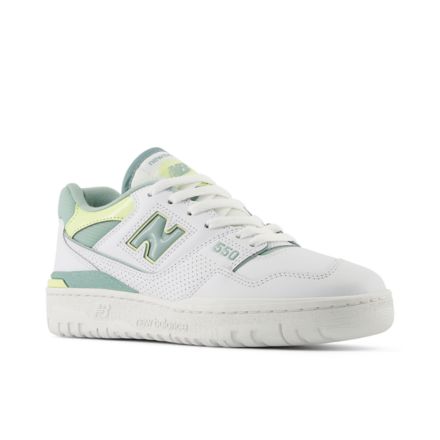 NEW BALANCE 550 suede-trimmed leather and mesh sneakers