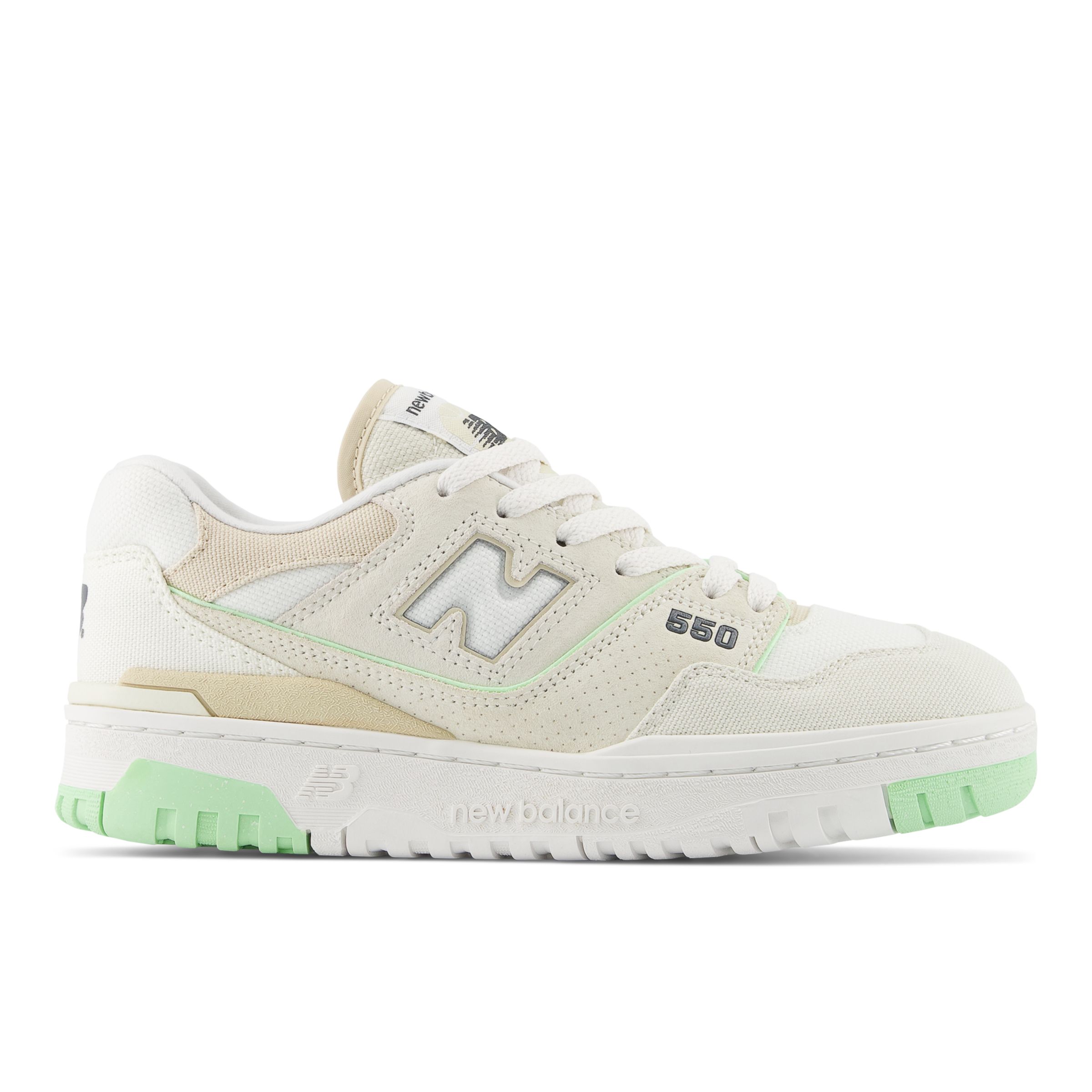 New Balance Women's 550 Beige/Green Basketball Sneaker