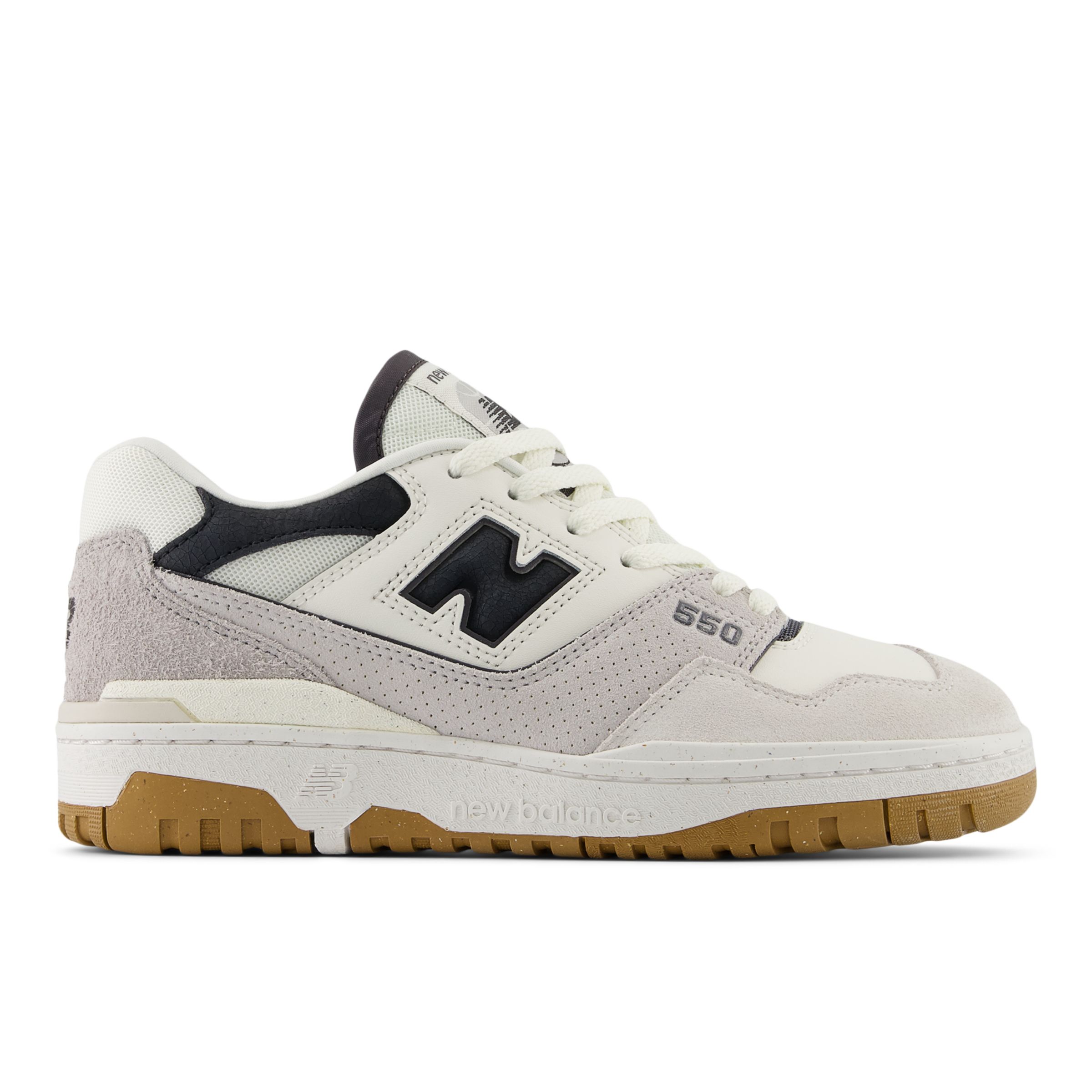 New Balance Damen 550 in Weiß/Grau, Leather, Größe 41.5