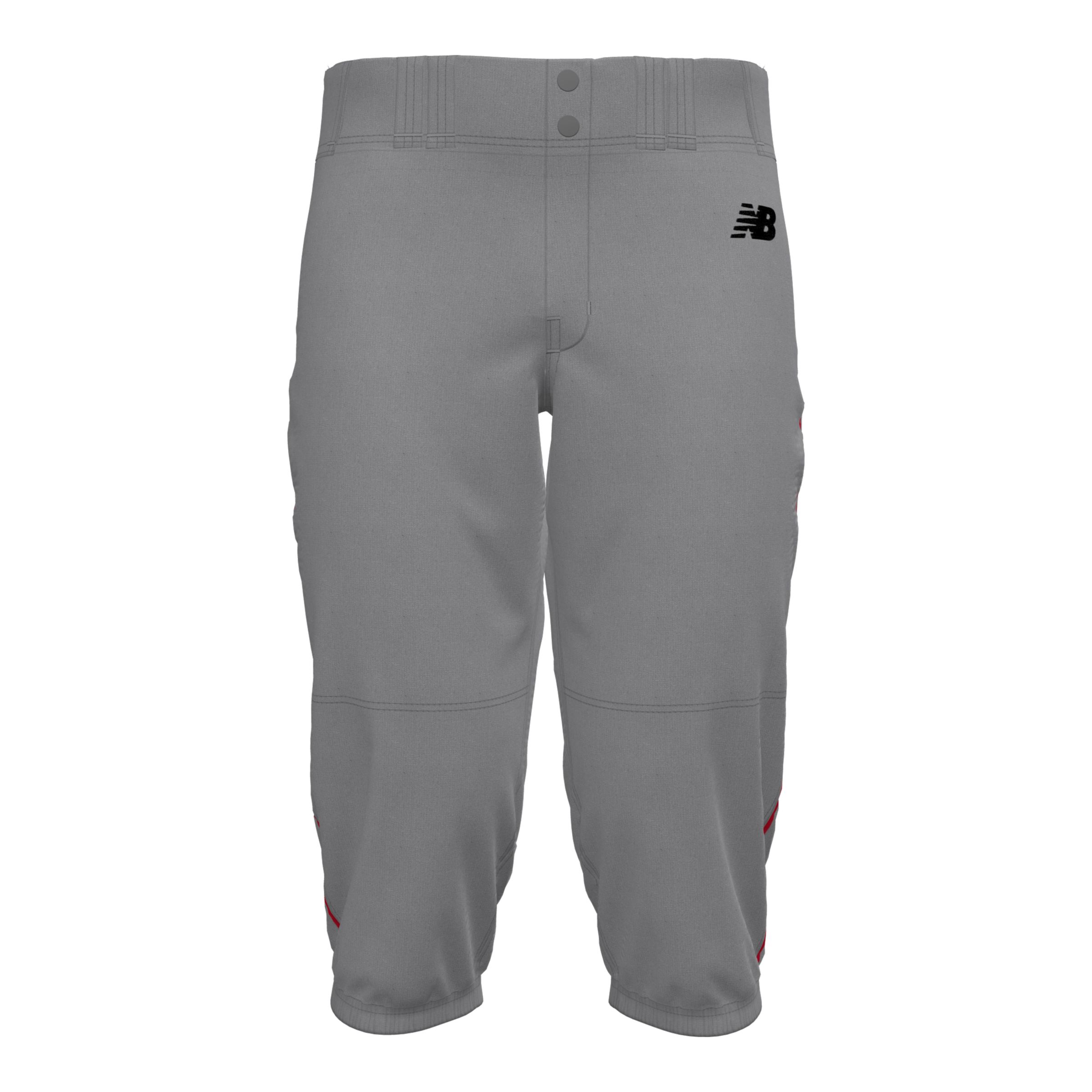 

New Balance Men's Adversary 2 Baseball Piped Knicker Athletic Grey/Red - Grey/Red