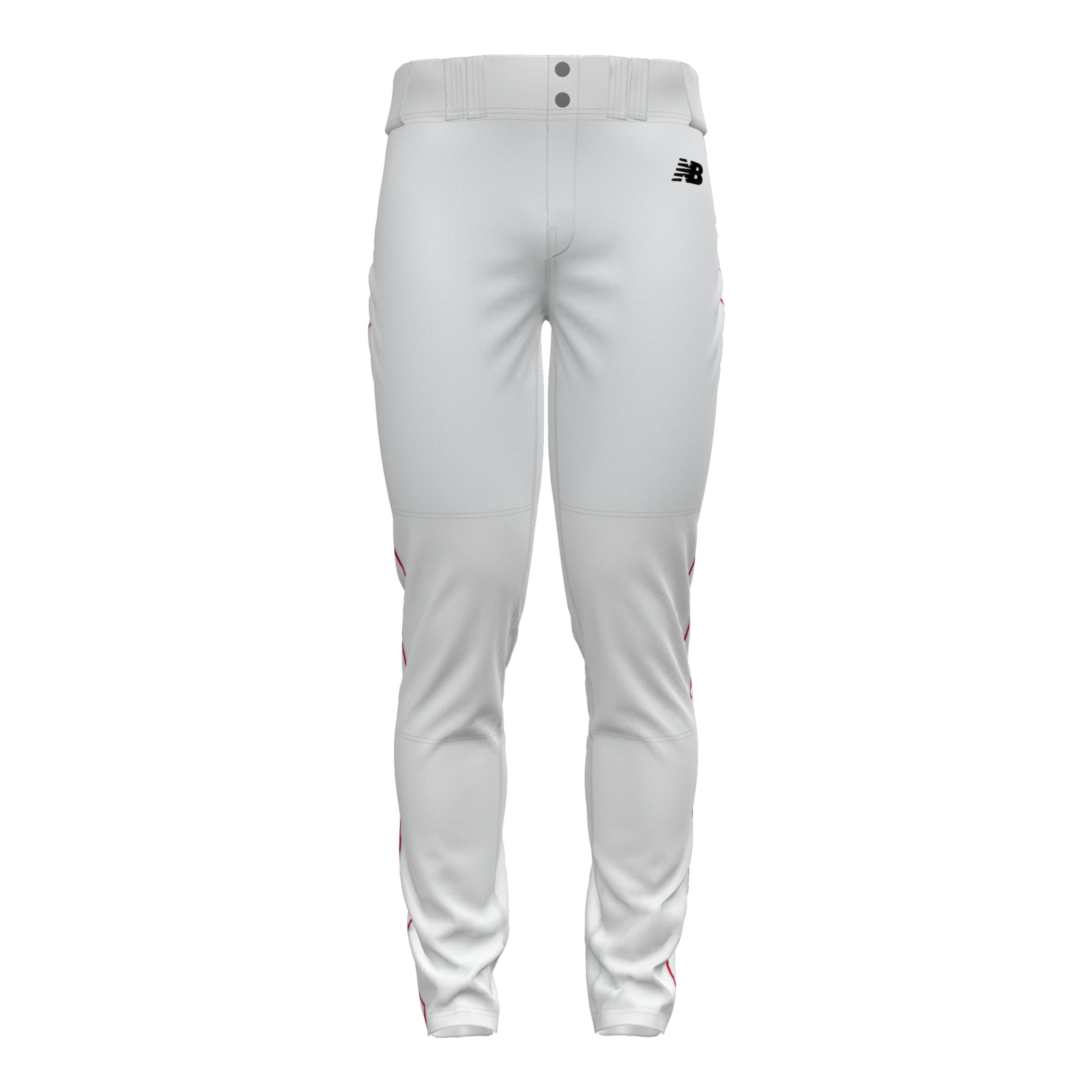 New Balance Men’s Adversary 2 Baseball Piped Pant Tapered – White/Red (Size XL)