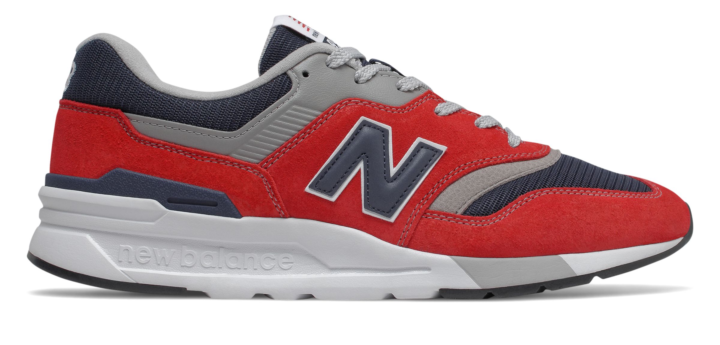 new balance 597 grey navy red