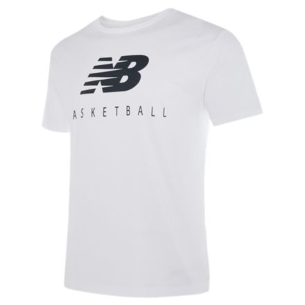 New Balance NB Basketball Blacktop Stacked Tee, MT03585WT